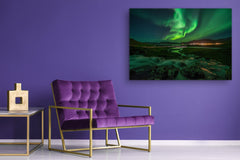 Glass Printed Picture - Wall Picture behind Tempered Glass SART01D Nature Series: Northern lights 1