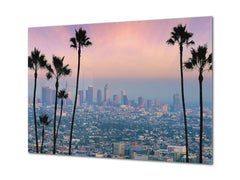 Glass Picture Toughened Wall Art - Wall Art Glass Print Picture SART02 Cities Series: The skyline of Los Angeles