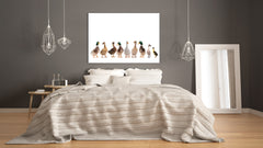 Arte de pared - Impresión en lienzo de vidrio SART03B Serie Animales: Hermosos patos blancos