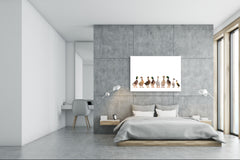 Arte de pared - Impresión en lienzo de vidrio SART03B Serie Animales: Hermosos patos blancos