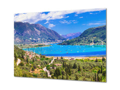 Modern Glass Picture - Contemporary Wall Art SART01 Nature Series: Beautiful Greek bay