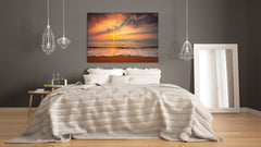 Glass Printed Picture - Wall Picture behind Tempered Glass SART01D Nature Series: Sunset by the sea