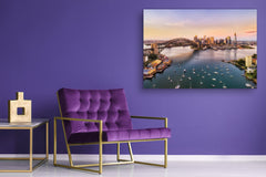 Glass Picture Toughened Wall Art - Wall Art Glass Print Picture SART02 Cities Series: Harbour bridge in Sydney