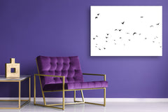 Wall Art - Glass Print Canvas Picture SART03B Animals Series: Monochrome Bird Silhouettes