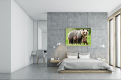 Glass Picture Wall Art - Picture on Glass SART03A Animals Series: Bear family