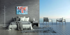 Modern Glass Picture - Contemporary Wall Art SART04 Flowers and leaves Series: Beautiful cherry tree flowers