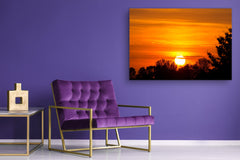 Glass Printed Picture - Wall Picture behind Tempered Glass SART01D Nature Series: Beautiful sunset