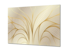 Glass Print Wall Art – Image on Glass SART05 Miscellanous Series: Luxury golden wallpaper