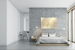 Glass Print Wall Art – Image on Glass SART05 Miscellanous Series: Luxury golden wallpaper