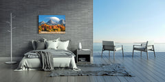 Modernes Glasbild - Zeitgenössische Wandkunst SART01 Naturserie: Herbstlicher Blick auf die Hohe Tatra