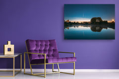 Imagen impresa en vidrio - Imagen de pared detrás de vidrio templado SART01D Serie Naturaleza: Luna creciente en cielo estrellado nocturno