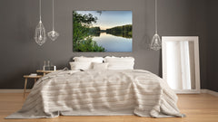 Glass Print Wall Art – Image on Glass SART01B Nature Series: Quiet lake in the evening twilight