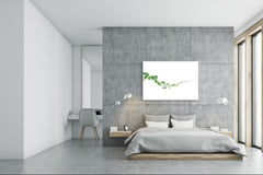 Modern Glass Picture - Contemporary Wall Art SART04 Flowers and leaves Series: Ivy plant on the white background