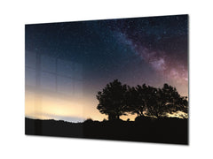 Graphic Art Print on Glass - Beautiful Quality Glass Print Picture SART01C Nature Series: Night stellar sky