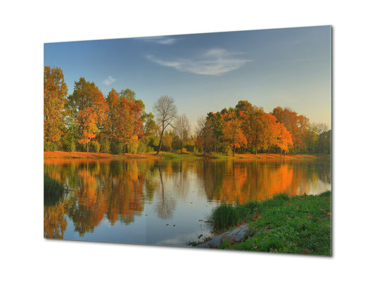 Glass Print Wall Art – Image on Glass SART01B Nature Series: Trees with autumn multicolored foliage