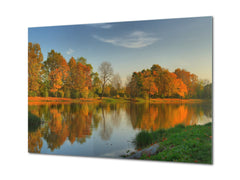 Glass Print Wall Art – Image on Glass SART01B Nature Series: Trees with autumn multicolored foliage