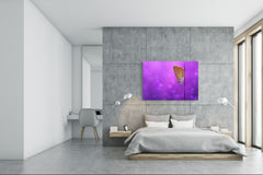 Wall Art - Glass Print Canvas Picture SART03B Animals Series: Butterfly on the purple background