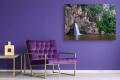 Modern Glass Picture - Contemporary Wall Art SART01 Nature Series: Waterfall in Thailand