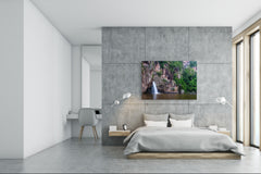 Modern Glass Picture - Contemporary Wall Art SART01 Nature Series: Waterfall in Thailand