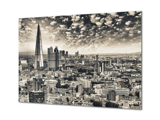 Glass Picture Toughened Wall Art - Wall Art Glass Print Picture SART02 Cities Series: London skyline at dusk