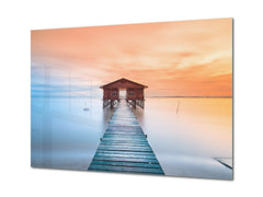 Glass Printed Picture - Wall Picture behind Tempered Glass SART01D Nature Series: Fine morning in Nagalang, Labuan