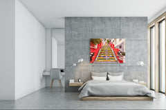 Cuadro de vidrio templado para pared - Impresión de vidrio SART02 Serie Ciudades: Escaleras coloridas en Río de Janeiro