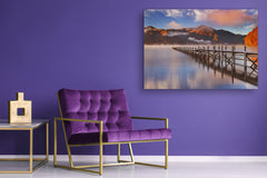 Glass Printed Picture - Wall Picture behind Tempered Glass SART01D Nature Series: Lake Chuzenji in Japan