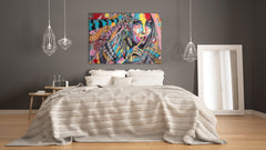 Glass Print Wall Art – Image on Glass SART05 Miscellanous Series: A portrait of woman wearing an amulet