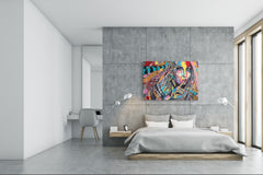 Glass Print Wall Art – Image on Glass SART05 Miscellanous Series: A portrait of woman wearing an amulet