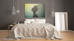Glass Print Wall Art – Image on Glass SART05 Miscellanous Series: Surrealistic illustration of a woman