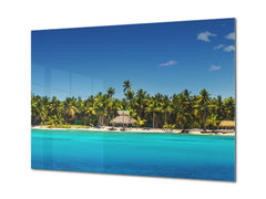 Glass Printed Picture - Wall Picture behind Tempered Glass SART01D Nature Series: Tropical Island beach