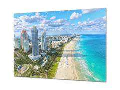 Glass Picture Toughened Wall Art - Wall Art Glass Print Picture SART02 Cities Series: Miami Beach