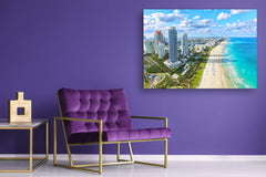 Glass Picture Toughened Wall Art - Wall Art Glass Print Picture SART02 Cities Series: Miami Beach