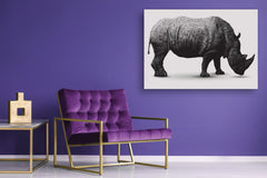 Glass Picture Wall Art - Picture on Glass SART03A Animals Series: Digital rhino