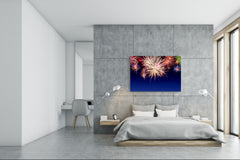 Glass Print Wall Art – Image on Glass SART05 Miscellanous Series: Multi-colored fireworks