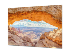 Cuadro de vidrio moderno - Arte mural contemporáneo SART01 Serie Naturaleza: Parque Nacional Canyonlands