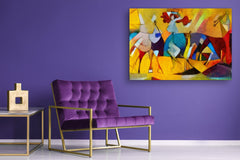 Glass Print Wall Art – Image on Glass SART05 Miscellanous Series: Modern oil painting on canvas: Kandinsky style
