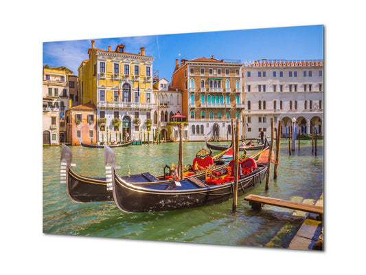 Cuadro de vidrio templado para pared - Impresión de vidrio para pared SART02 Serie Ciudades: Gran Canal de Venecia
