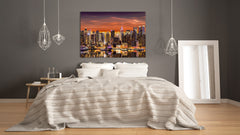 Glass Picture Toughened Wall Art - Wall Art Glass Print Picture SART02 Cities Series: New York City panorama at sunrise