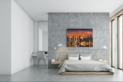 Glass Picture Toughened Wall Art - Wall Art Glass Print Picture SART02 Cities Series: New York City panorama at sunrise