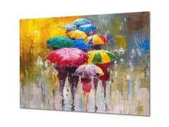 Glass Print Wall Art – Image on Glass SART05 Miscellanous Series: Oil Painting - Rainy Day