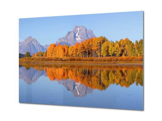 Graphic Art Print on Glass - Beautiful Quality Glass Print Picture SART01C Nature Series: Autumn scenery