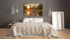 Modern Glass Picture - Contemporary Wall Art SART01 Nature Series: Wat Mahathat Temple in Thailand