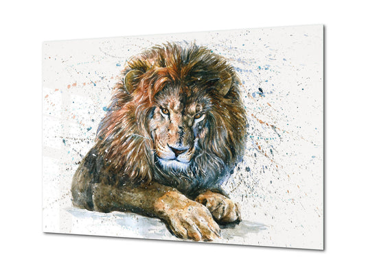 Glass Picture Wall Art - Picture on Glass SART03A Animals Series: Lion