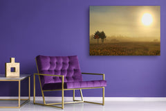 Glass Printed Picture - Wall Picture behind Tempered Glass SART01D Nature Series: Early summer dawn with fog