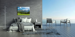 Modern Glass Picture - Contemporary Wall Art SART01 Nature Series: Spectacular Swiss Alps landscape