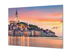 Glass Picture Toughened Wall Art - Wall Art Glass Print Picture SART02 Cities Series: Sunset by the Adriatic Sea