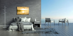 Glass Printed Picture - Wall Picture behind Tempered Glass SART01D Nature Series: Sunrise over the lake