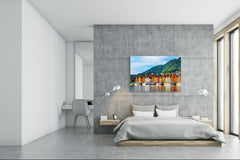 Glass Picture Toughened Wall Art - Wall Art Glass Print Picture SART02 Cities Series: Historical buildings in Bergen, Norway