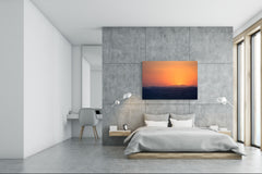 Glass Printed Picture - Wall Picture behind Tempered Glass SART01D Nature Series: Bluish shadows on the warm sky